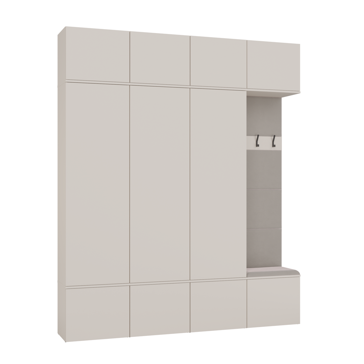 HAGA IV 3SZ1W - Ensemble d’entrée avec 3 armoires + porte-manteau + banc