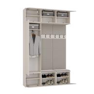 HAGA III 1 SZ2W- Ensemble d’entrée avec 1 armoire + 2 porte-manteaux 6 crochets