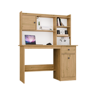 Bureau Chester avec plateau - Meuble de rangement à 1 tiroir et étagère pour salon