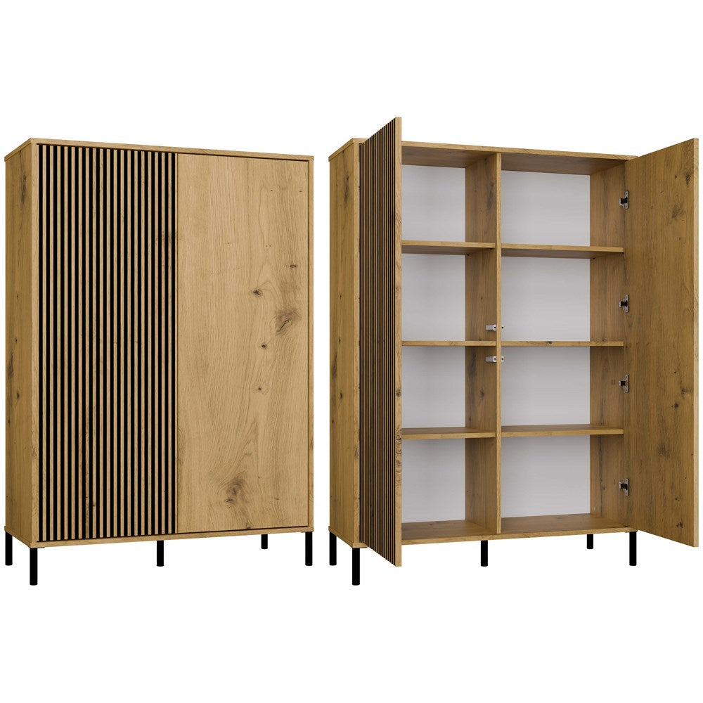 KAMARO - Armoire moderne 8 étagères et 2 portes
