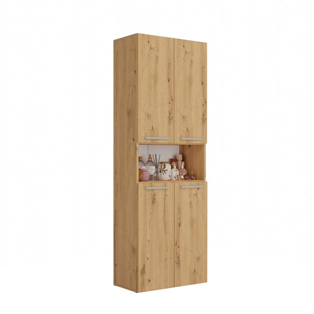 NEL 1K DK - Armoire de salle de bain avec panier à linge