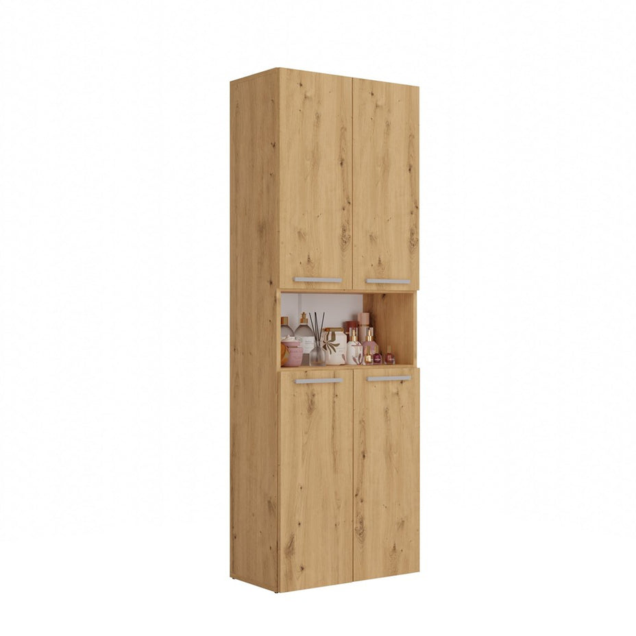 NEL 1K DK - Armoire de salle de bain avec panier à linge