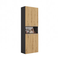 NEL 1K DK - Armoire de salle de bain avec panier à linge