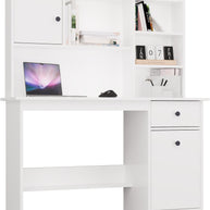 Bureau Chester avec plateau - Meuble de rangement à 1 tiroir et étagère pour salon