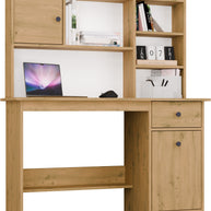 Bureau Chester avec plateau - Meuble de rangement à 1 tiroir et étagère pour salon