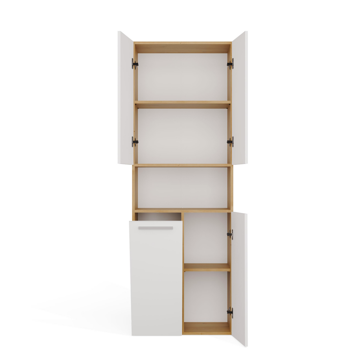NEL 1K DK - Armoire de salle de bain avec panier à linge