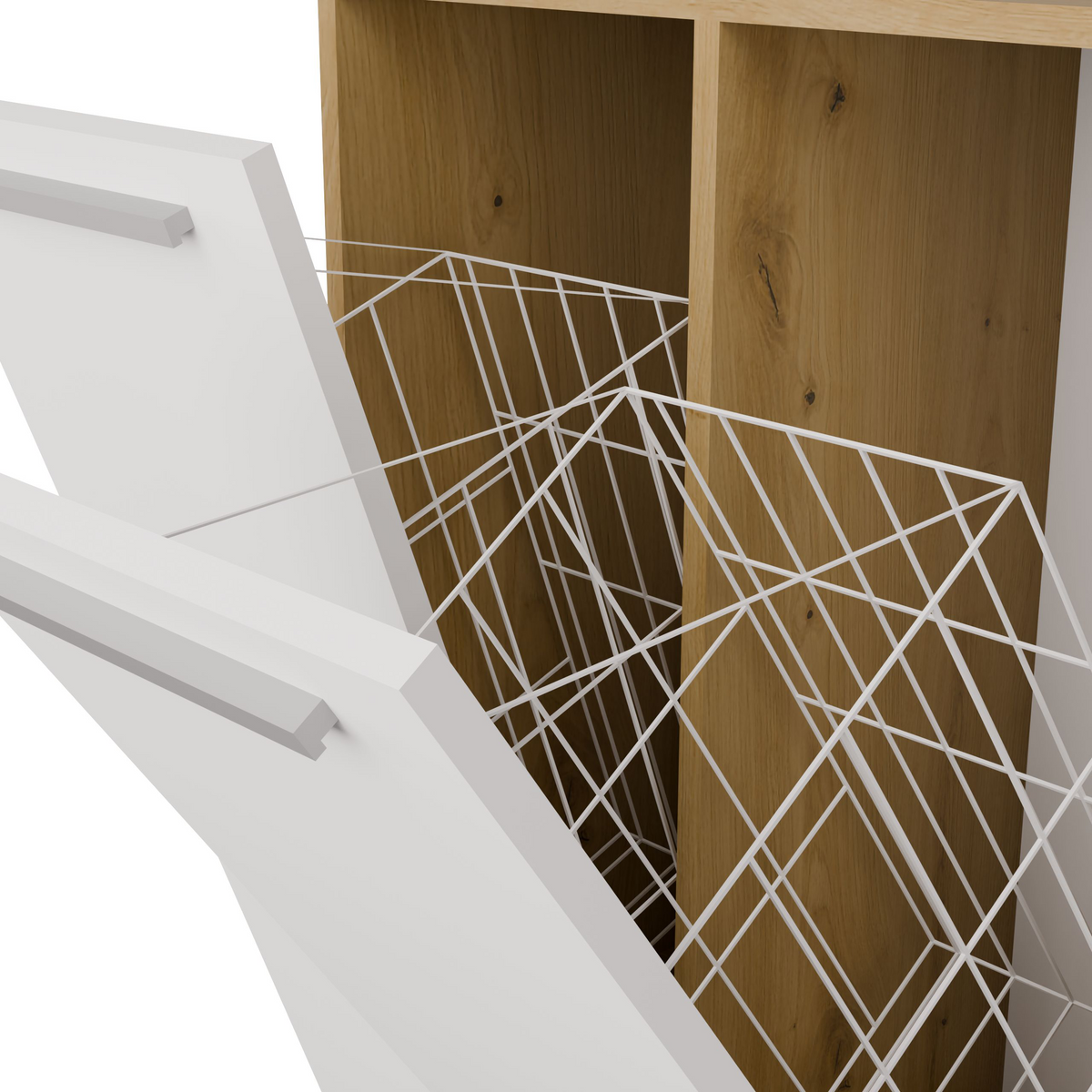 NEL 2K DK - Armoire de salle de bain 2 paniers à linge