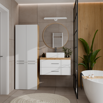 NEL 2K DD - Armoire de salle de bain 2 paniers à linge