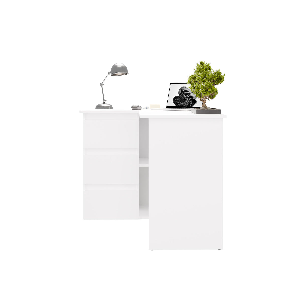 NICEA GAUCHE Bureau d’angle avec 3 tiroirs