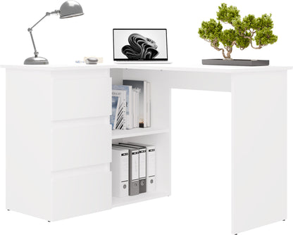 NICEA GAUCHE Bureau d’angle avec 3 tiroirs