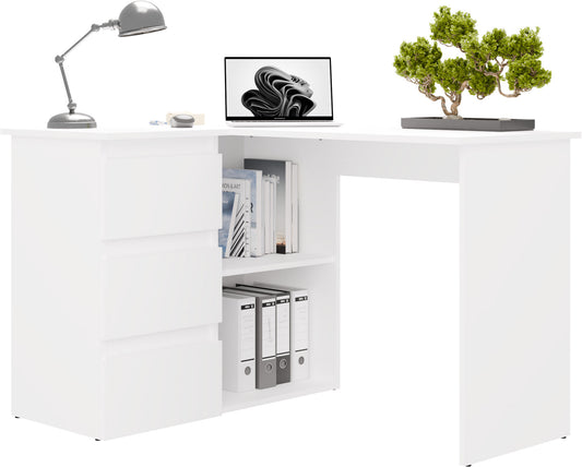 NICEA GAUCHE Bureau d’angle avec 3 tiroirs