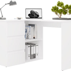 NICEA GAUCHE Bureau d’angle avec 3 tiroirs