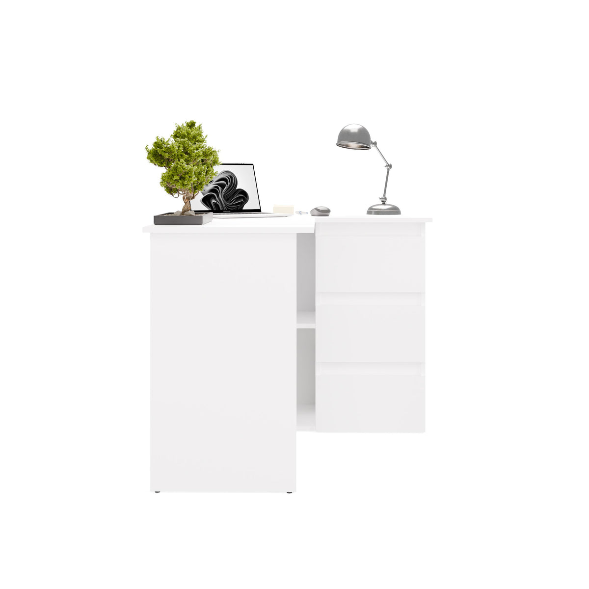 NICEA DROIT Bureau d'angle avec 3 tiroirs