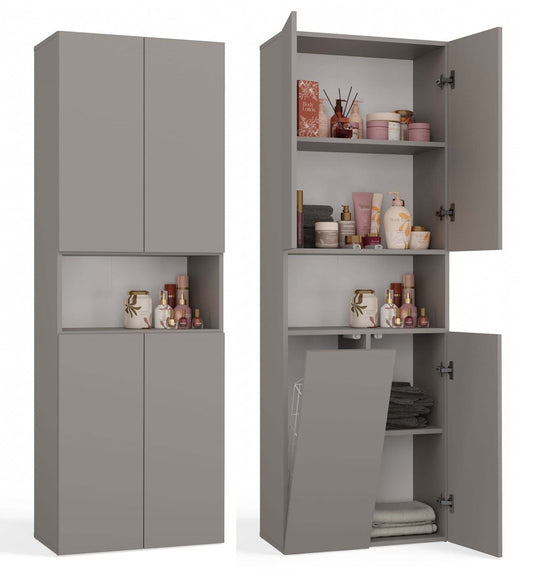 GLAZE - Armoire de salle de bain avec panier à linge