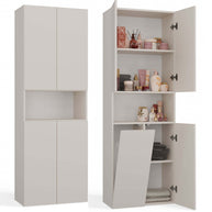 NEL 1K DK - Armoire de salle de bain avec panier à linge