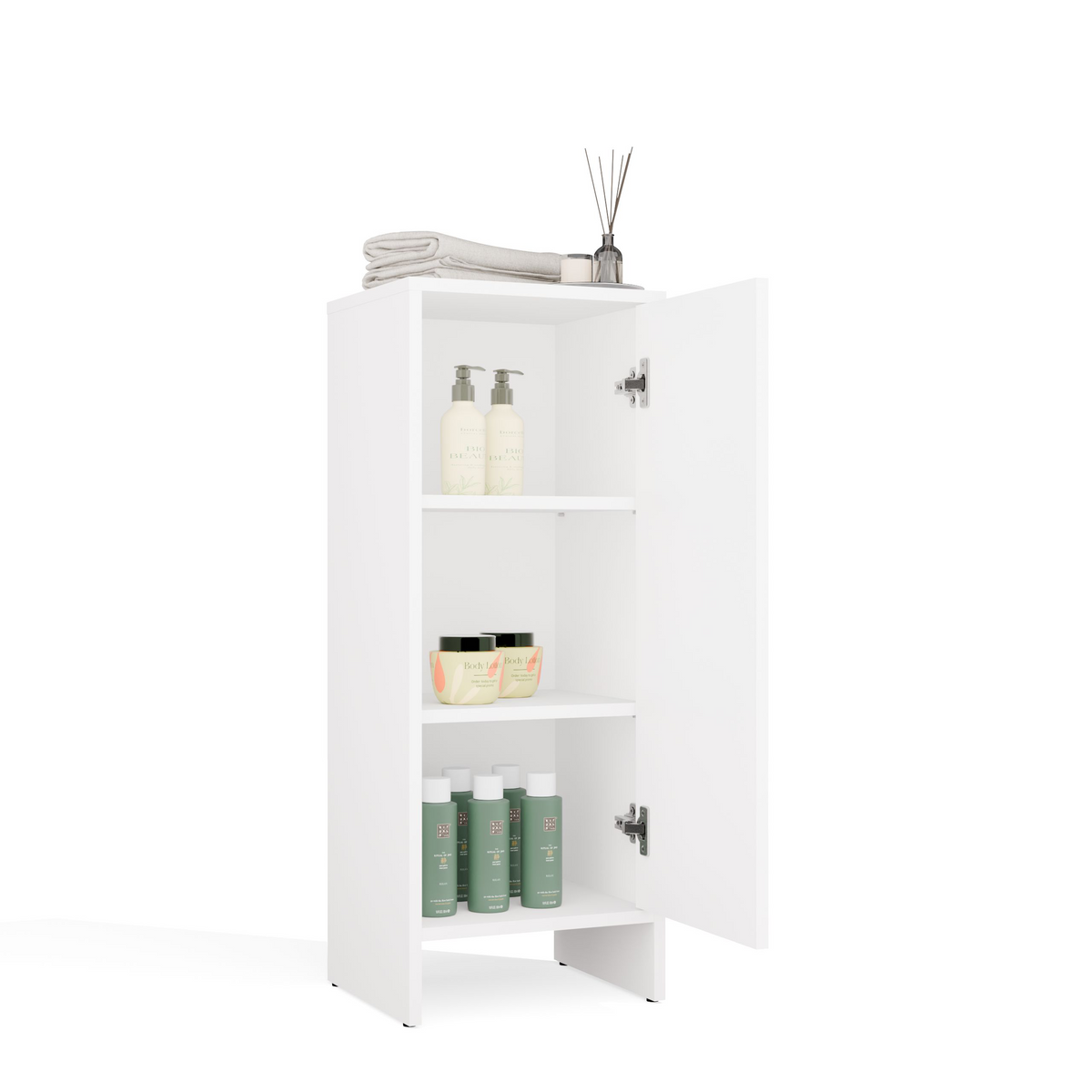 NINA 1D - Armoire de salle de bain 3 tablettes et 1 porte