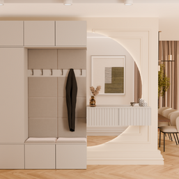 HAGA III 1 SZ2W- Ensemble d’entrée avec 1 armoire + 2 porte-manteaux 6 crochets