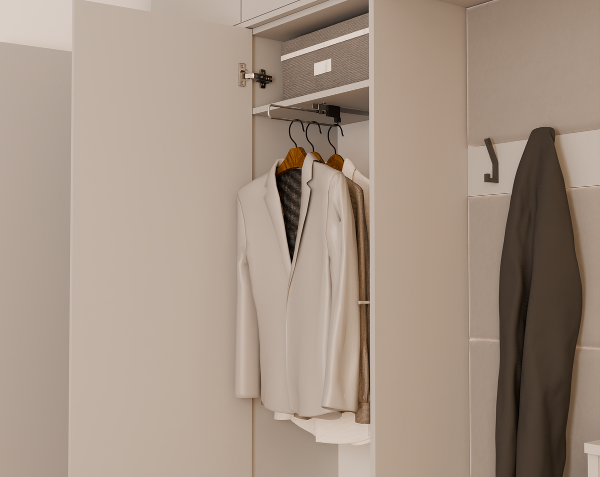 HAGA III 1 SZ2W- Ensemble d’entrée avec 1 armoire + 2 porte-manteaux 6 crochets