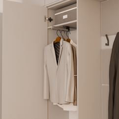 HAGA III 1 SZ2W- Ensemble d’entrée avec 1 armoire + 2 porte-manteaux 6 crochets