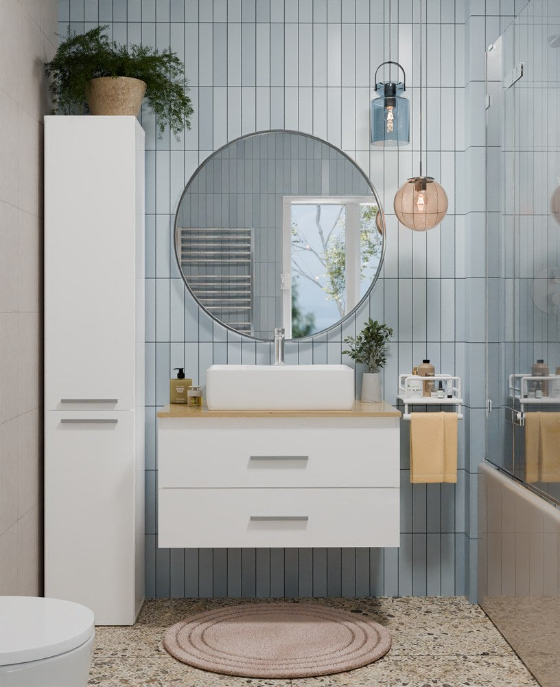 NEL - meuble de salle de bain 2 tiroirs 80cm