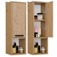 MEXY W1D - Meuble de salle de bain suspendu, 1 porte, 3 étagères