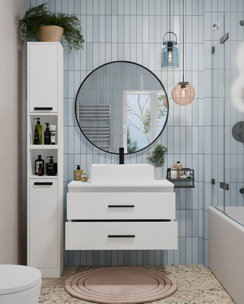 NEL - meuble de salle de bain 2 tiroirs 80cm