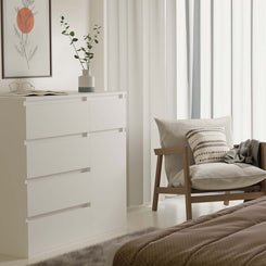 1D5S Commode - 1 porte à 5 tiroirs pour salon, chambre ou chambre d'amis