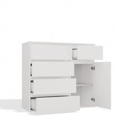 1D5S Commode - 1 porte à 5 tiroirs pour salon, chambre ou chambre d'amis