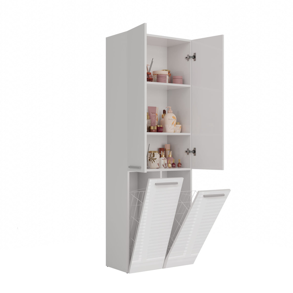 NEL 2K DD - Armoire de salle de bain 2 paniers à linge