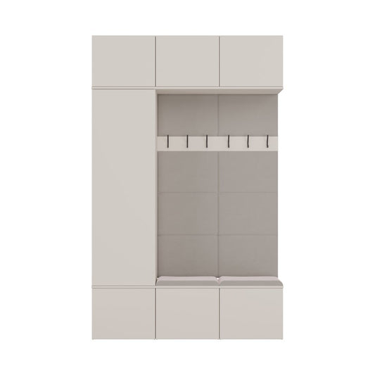 HAGA - Ensemble d’entrée avec 1 armoire + 2 porte-manteaux 6 crochets