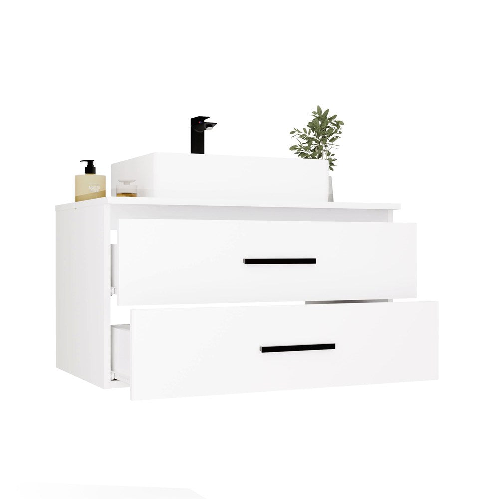 NEL - meuble de salle de bain 2 tiroirs 80cm