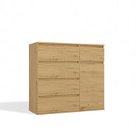 1D5S Commode - 1 porte à 5 tiroirs pour salon, chambre ou chambre d'amis