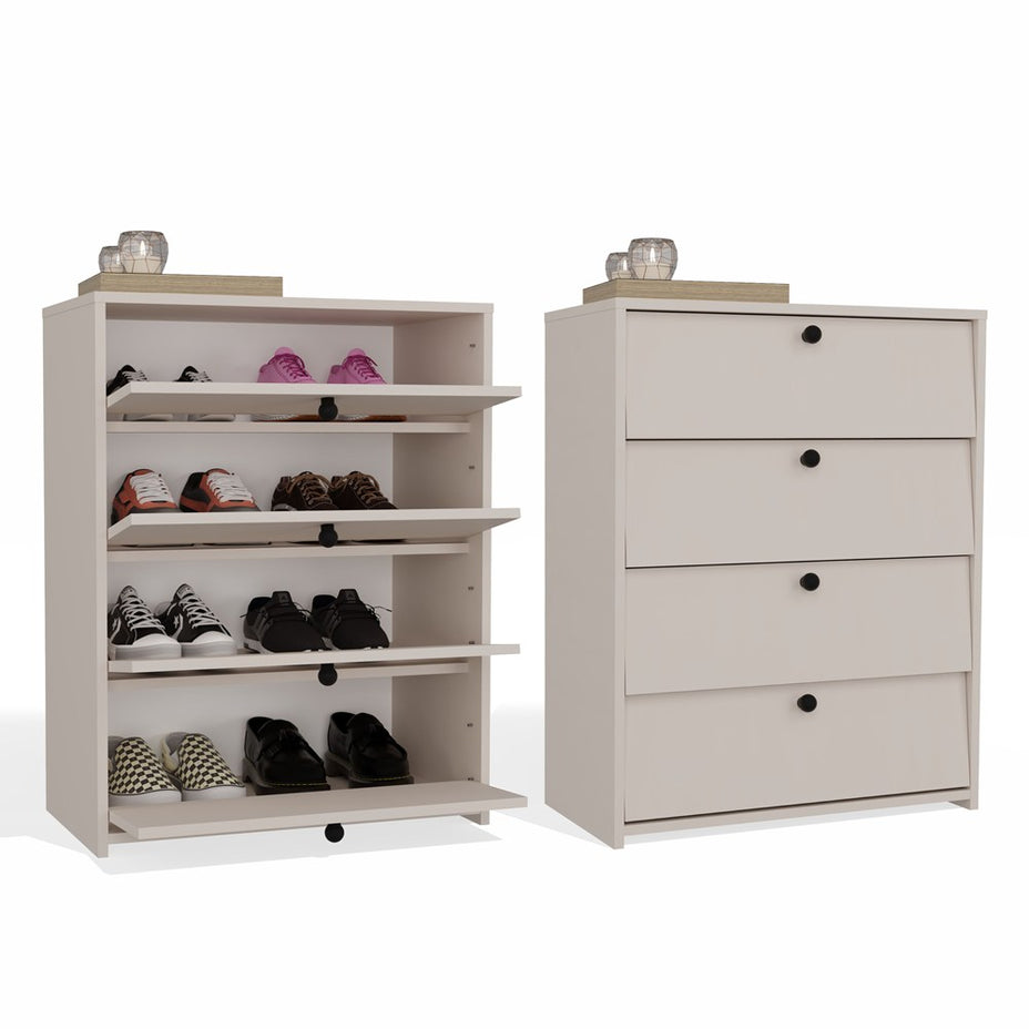 LOKA - Meuble à chaussures 4 abattants
