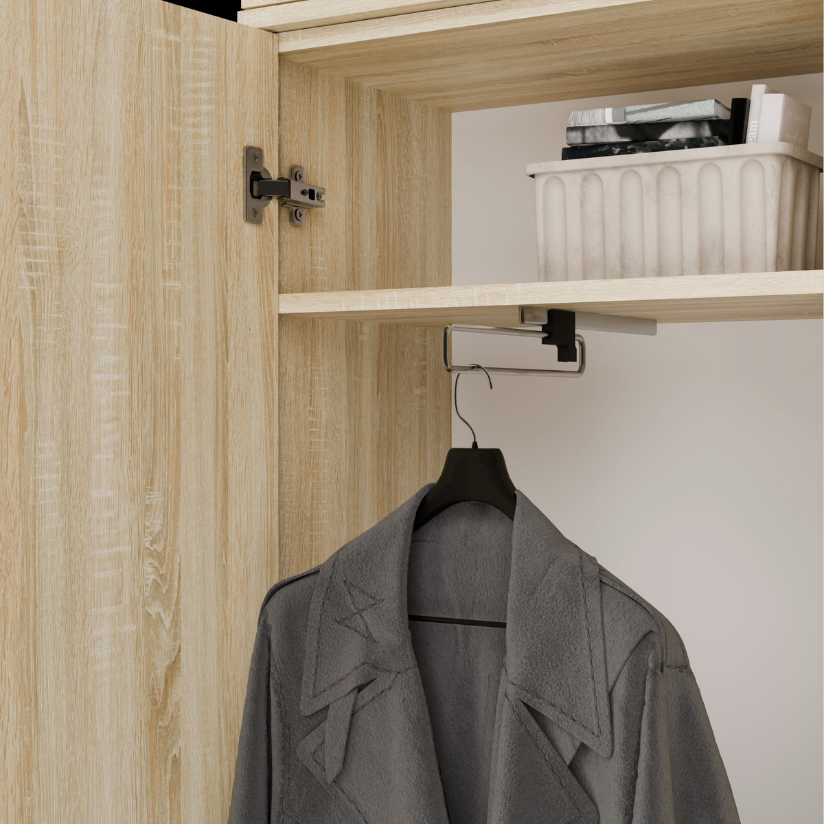 HAGA III 1 SZ2W- Ensemble d’entrée avec 1 armoire + 2 porte-manteaux 6 crochets