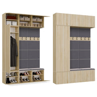 HAGA III 1 SZ2W- Ensemble d’entrée avec 1 armoire + 2 porte-manteaux 6 crochets