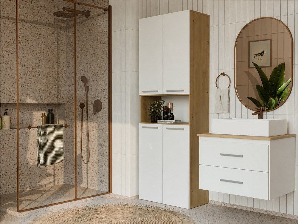 NEL - meuble de salle de bain 2 tiroirs 80cm