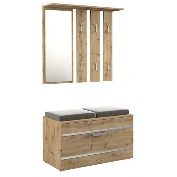 KATHI - Meuble d'entrée miroir + banc