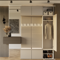 HAGA III 1 SZ2W- Ensemble d’entrée avec 1 armoire + 2 porte-manteaux 6 crochets
