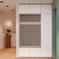 HAGA III 1 SZ2W- Ensemble d’entrée avec 1 armoire + 2 porte-manteaux 6 crochets