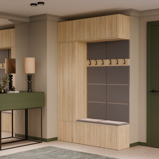 HAGA III 1 SZ2W- Ensemble d’entrée avec 1 armoire + 2 porte-manteaux 6 crochets