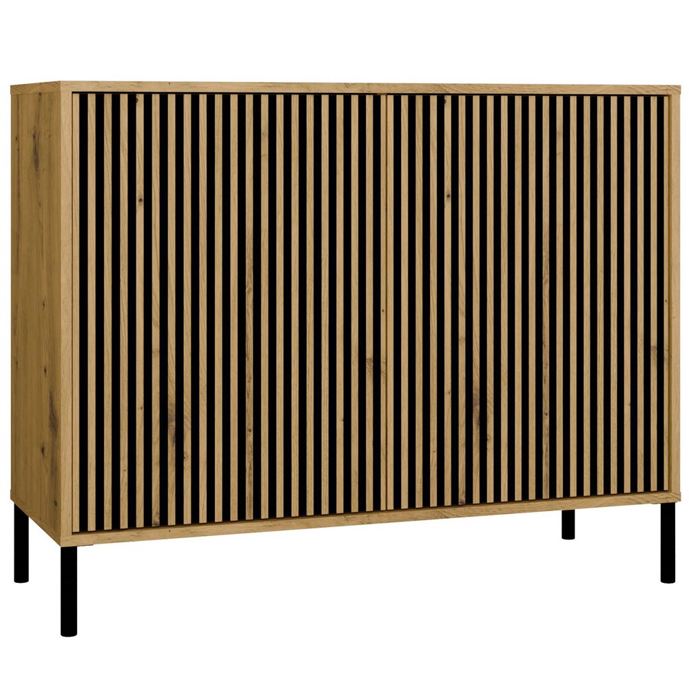 KAMARO - Commode moderne 4 étagères et 2 portes