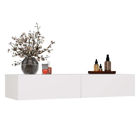 MIKA - Coiffeuse murale 2 tiroirs