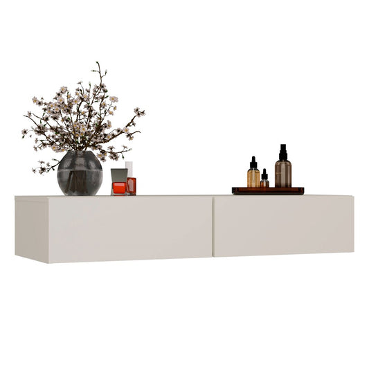 MIKA - Coiffeuse murale 2 tiroirs