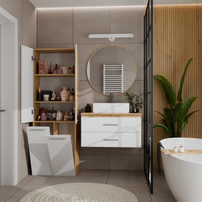NEL 2K DD - Armoire de salle de bain 2 paniers à linge