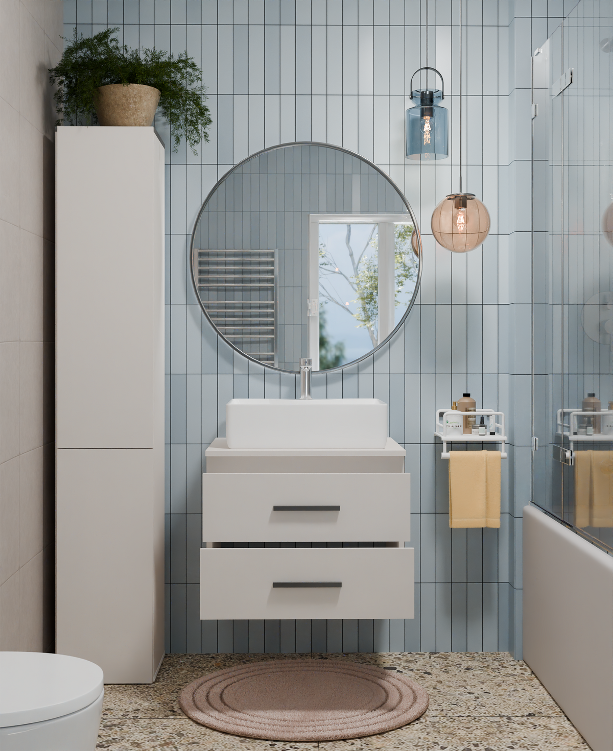 NEL 60 - meuble de salle de bain 2 tiroirs 60cm