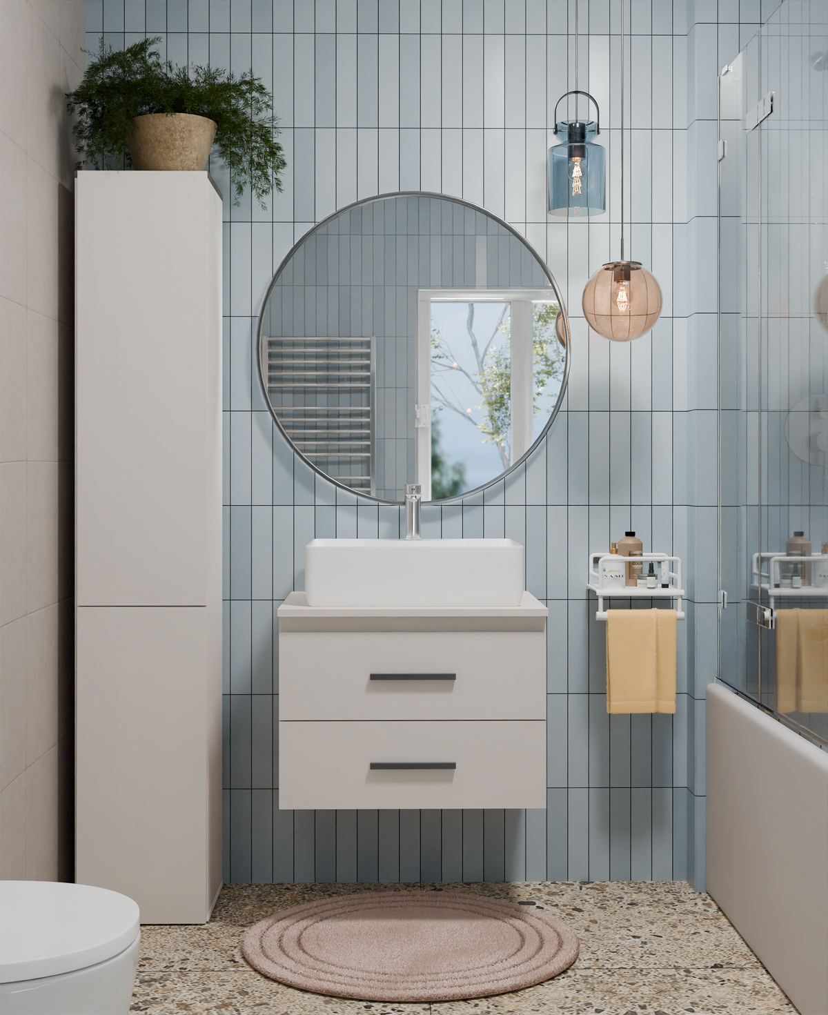 NEL 60 - meuble de salle de bain 2 tiroirs 60cm