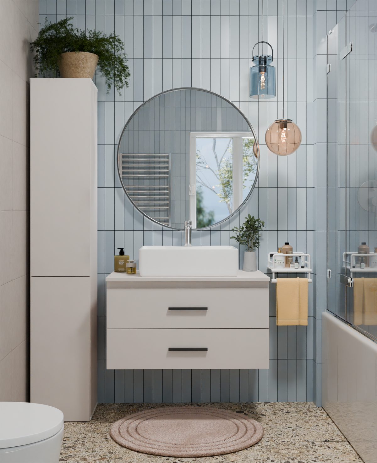 NEL - meuble de salle de bain 2 tiroirs 80cm