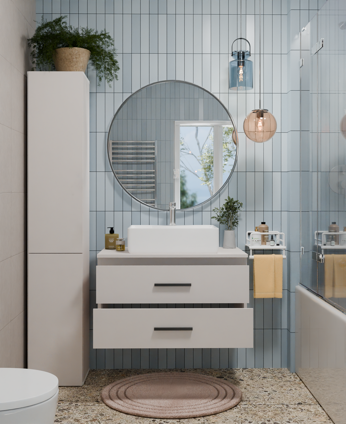 NEL - meuble de salle de bain 2 tiroirs 80cm