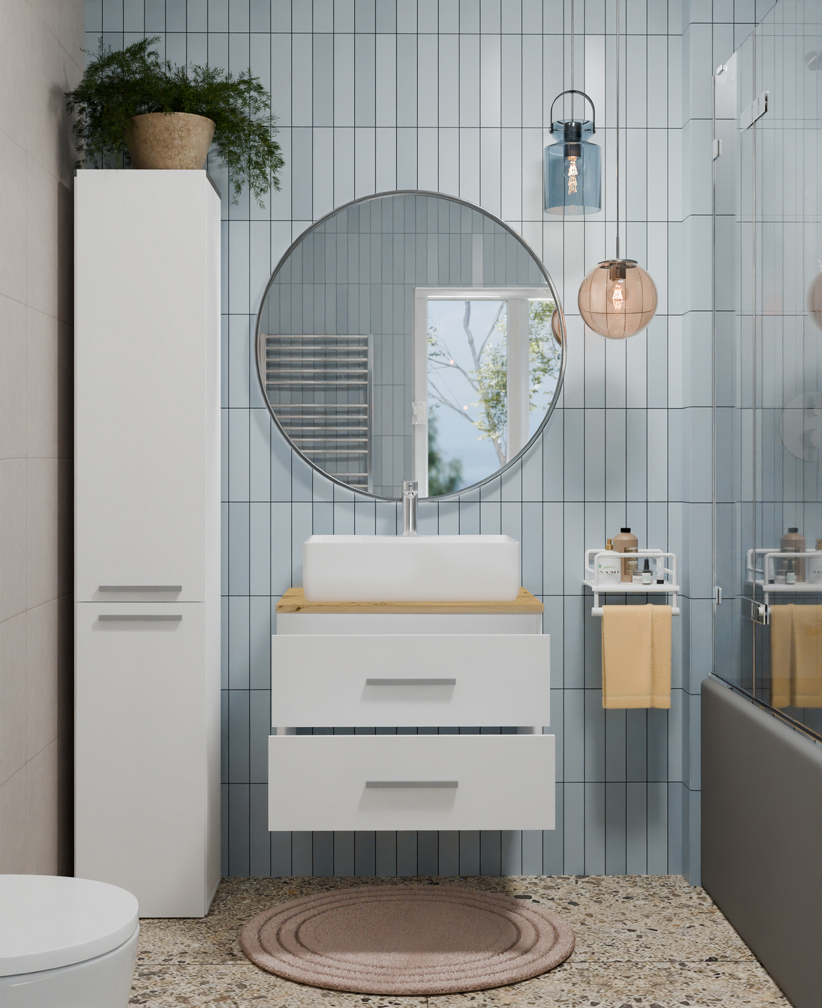 NEL 60 - meuble de salle de bain 2 tiroirs 60cm