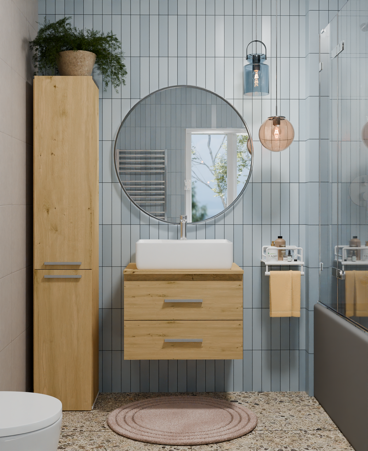 NEL 60 - meuble de salle de bain 2 tiroirs 60cm